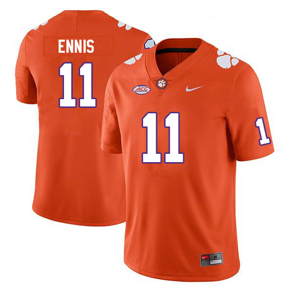 Men #11 Sage Ennis Clemson Tigers College Football Jerseys Sale-Orange